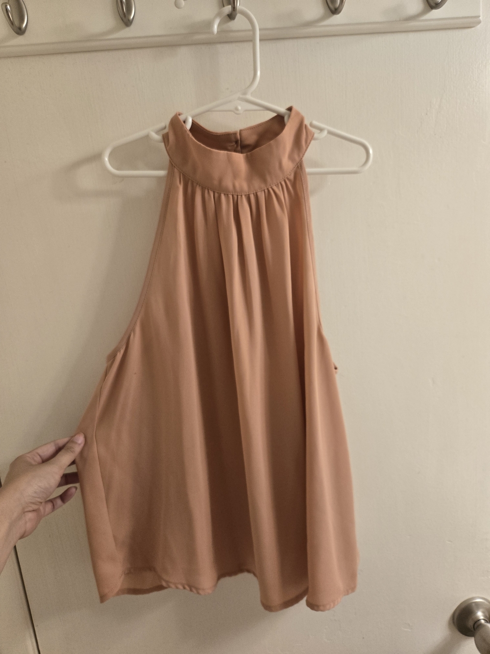Forever 21 Peach Halter Neck Sleeveless Blouse